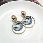 Acrylic hoop with shell pattern, high-end earrings