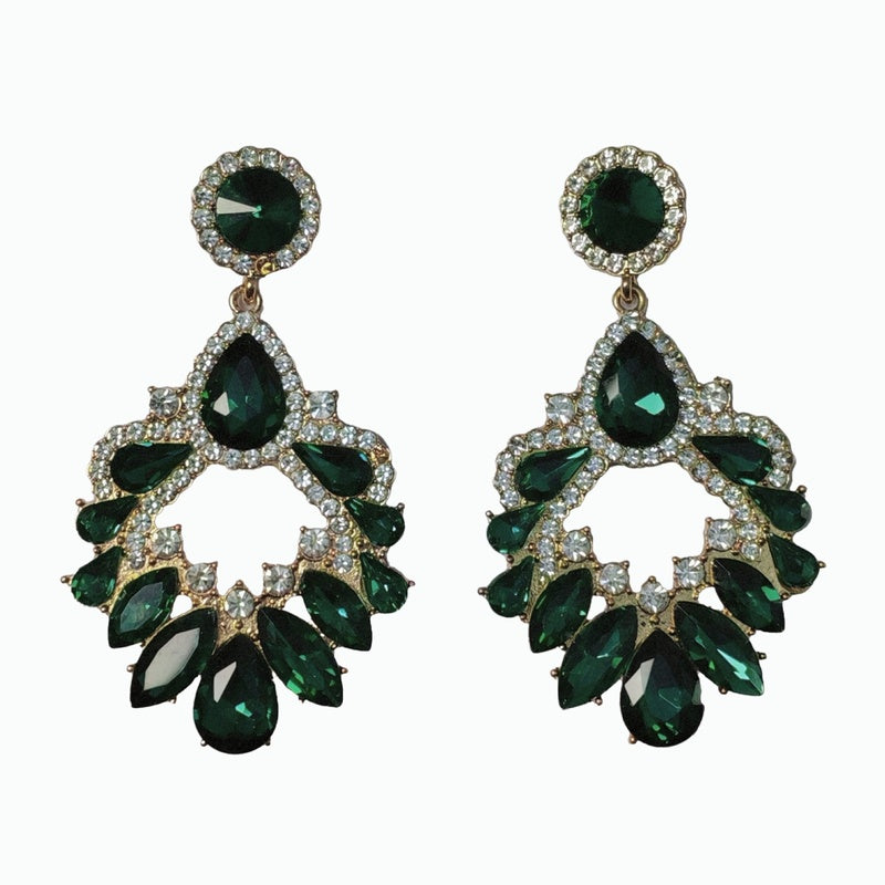 Palace-style dazzling rhinestone for women, French luxury high-end earrings, statement earrings