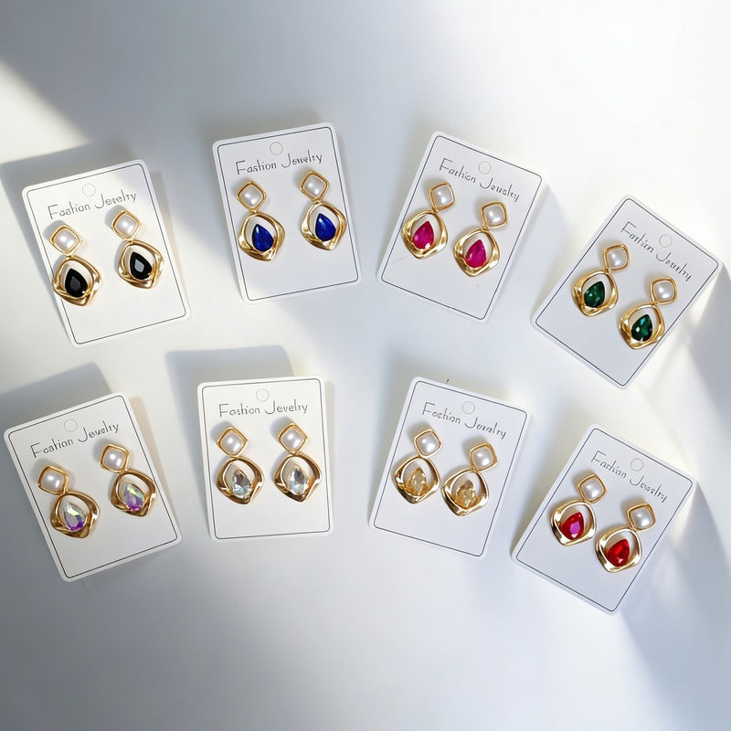 Irregular diamond-shaped earrings, light luxury, simple, fashionable, versatile earrings