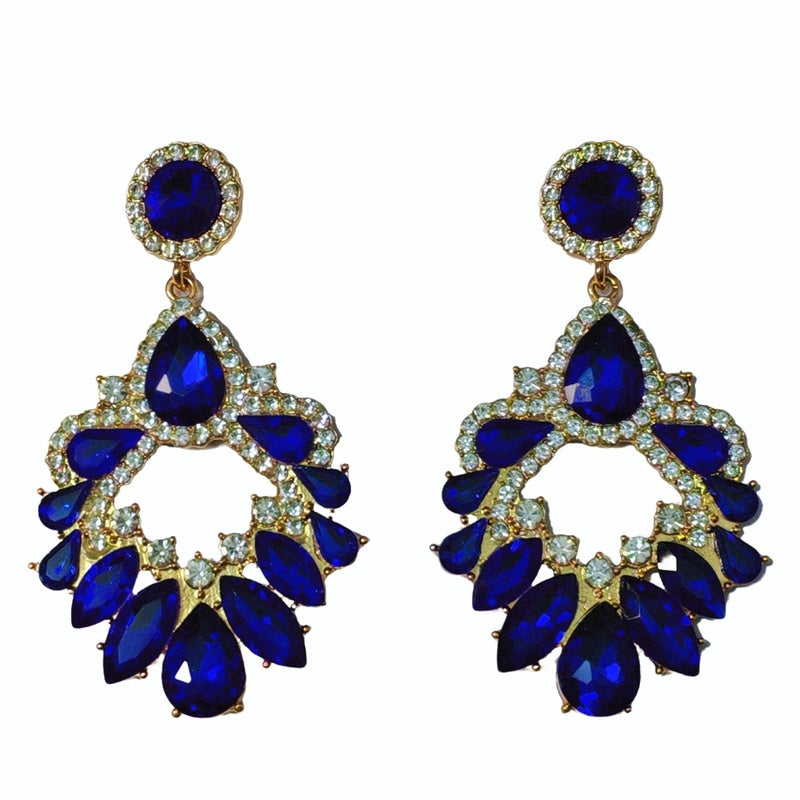 Palace-style dazzling rhinestone for women, French luxury high-end earrings, statement earrings