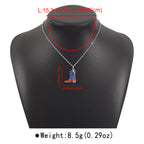 American Independence Day Flag Pendant Necklace with Rhinestones Patriotic Theme Collarbone Chain for Women