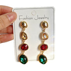 Fashionable, simple, elegant, niche, high-end, light luxury, fresh and colorful long tassel earrings