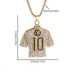 Personalized Trendy Football Number 10 Jersey World Cup Gold Plated Necklace Accessory