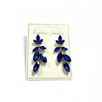 Fashionable and elegant leaf crystal earrings, long tassels, high-end versatile earrings for women, available in multiple colors