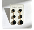 Gradient color stone long earrings, light luxury and elegant, versatile for dating