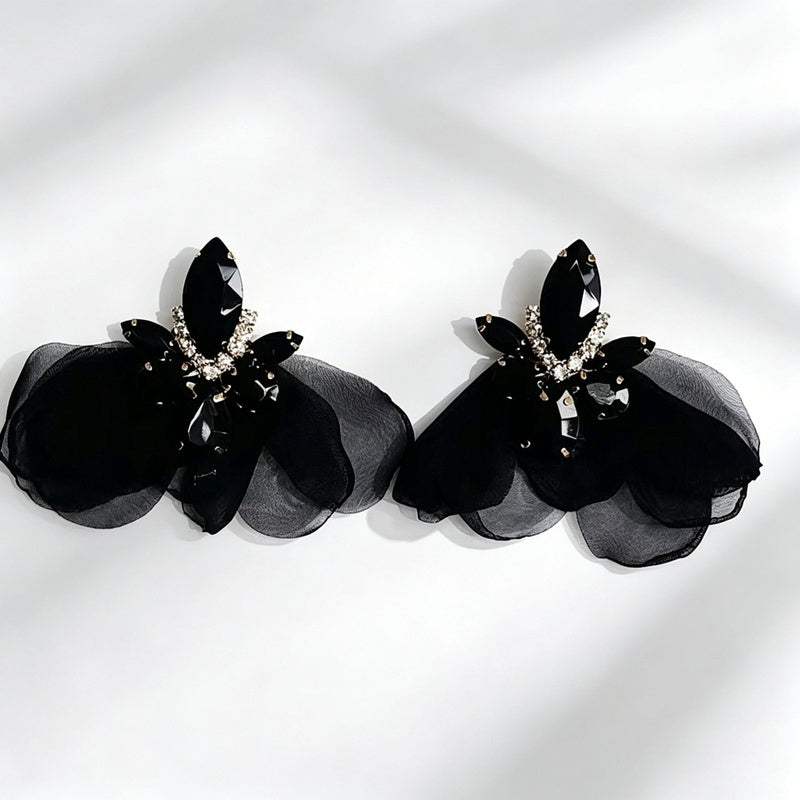 Alloy Fabric Floral Earrings Bohemian Style Ear Accessories