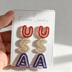 American Independence Accessories Women's National Day Fashionable Drop Earrings