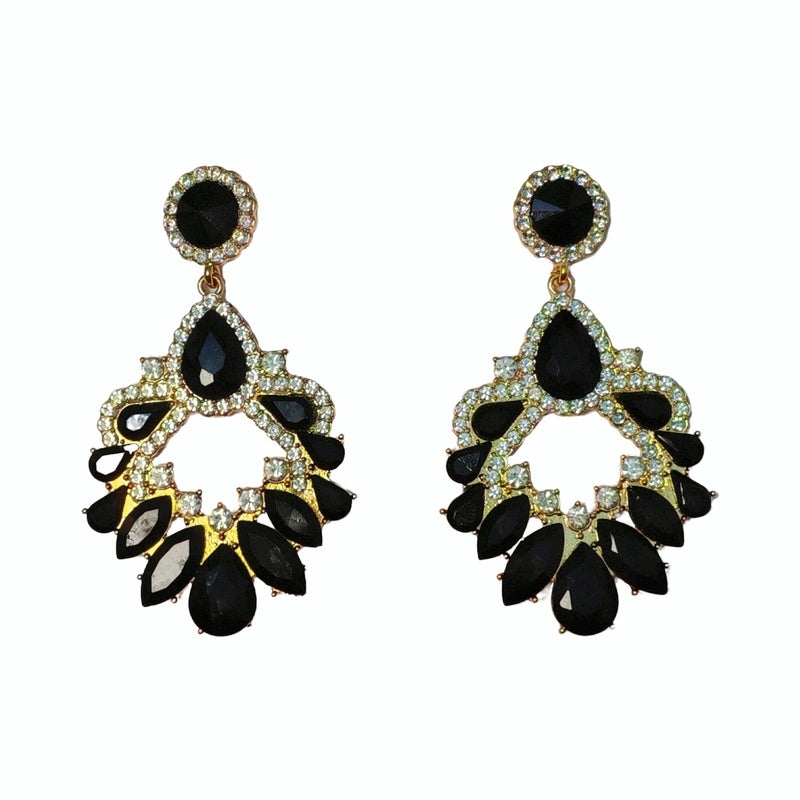 Palace-style dazzling rhinestone for women, French luxury high-end earrings, statement earrings