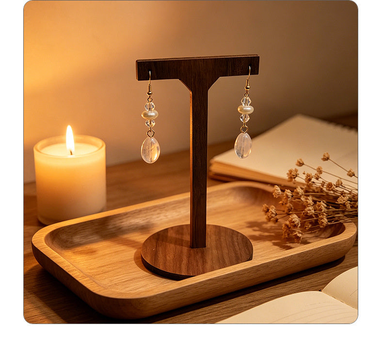 Light luxury niche black diamond pearl oval drop earrings with a French high-end feel and versatile style