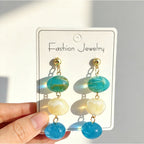 Resin luxury acrylic Maillard earrings, light luxury, niche style, sophisticated and high-end feel
