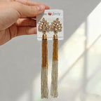 Long tassel earrings, creative bohemian style bridal earrings