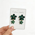 French-style light luxury creative unique champagne-colored zircon flower niche versatile fashion earrings