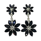 Light luxury style double-layer rhinestone flower for women, high-end versatile commuter earrings