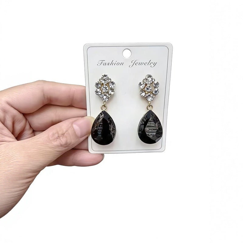 Palace-style zircon water drop for women, French luxury high-end earrings
