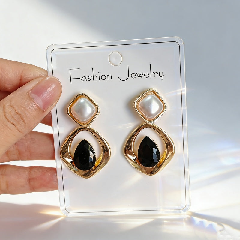 Irregular diamond-shaped earrings, light luxury, simple, fashionable, versatile earrings