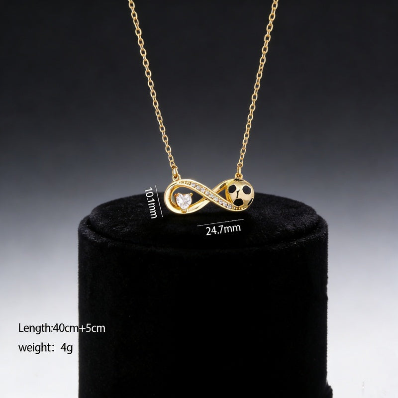 Ink-filled World Cup necklace jewelry, football, light luxury, simple and elegant, alloy heart