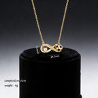 Ink-filled World Cup necklace jewelry, football, light luxury, simple and elegant, alloy heart