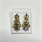 Diamond-studded leaf tassel women, light luxury style, high-end long earrings for evening parties