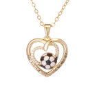 Ink-filled World Cup necklace jewelry, football, light luxury, simple and elegant, alloy heart