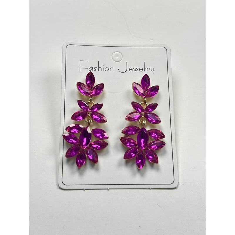 Diamond-studded leaf tassel women, light luxury style, high-end long earrings for evening parties