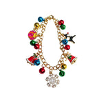Cartoon snowflake bell-shaped Christmas bracelet, colorful oil-drip holiday atmosphere accessory
