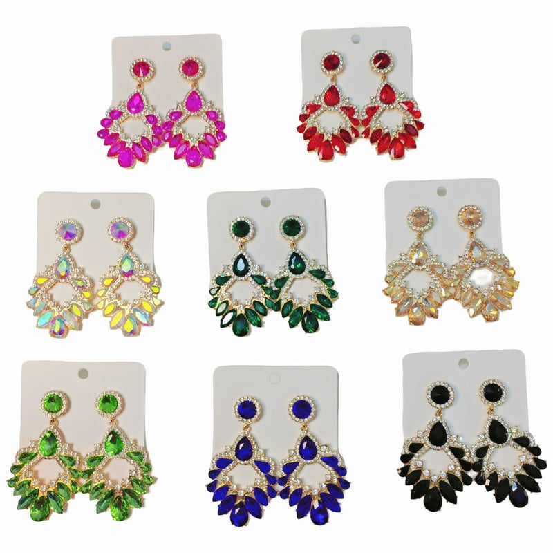 Palace-style dazzling rhinestone for women, French luxury high-end earrings, statement earrings