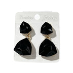 Light luxury style teardrop-shaped faceted crystal multi-layered design earrings, elegant and versatile accessories for everyday wear