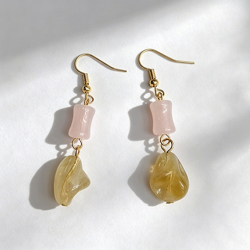 Pink Jade Drop Earrings
