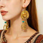 Cross-border New Product Western Cowboy Tribal Style Women's European and American Vintage Creative Pendant Earrings Wholesale