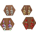 Fashionable alloy women's luxury crystal earrings, wedding dress accessories, long bridal earrings with a high-end feel