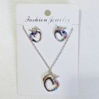 Earring and set, fashionable children's cute cartoon fresh style earrings, light luxury necklace accessories