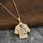 Personalized Trendy Football Number 10 Jersey World Cup Gold Plated Necklace Accessory