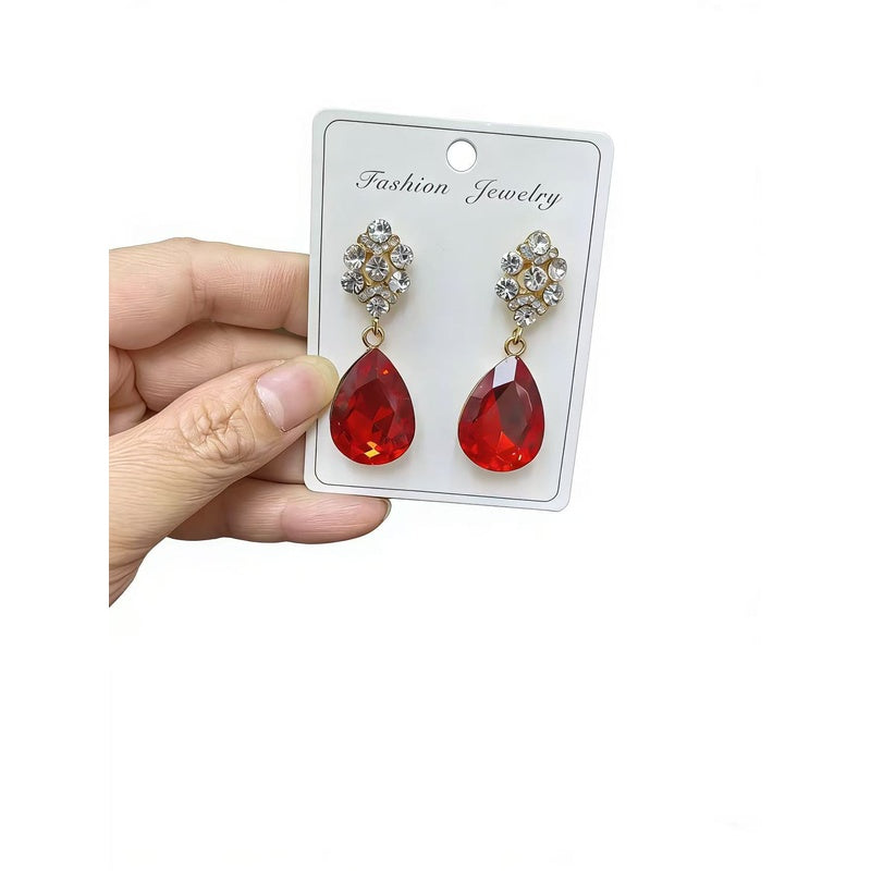 Palace-style zircon water drop for women, French luxury high-end earrings