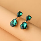 Fashionable water earrings for women, light luxury with a high-end feel, crystal drop earrings, versatile and elegant, simple design