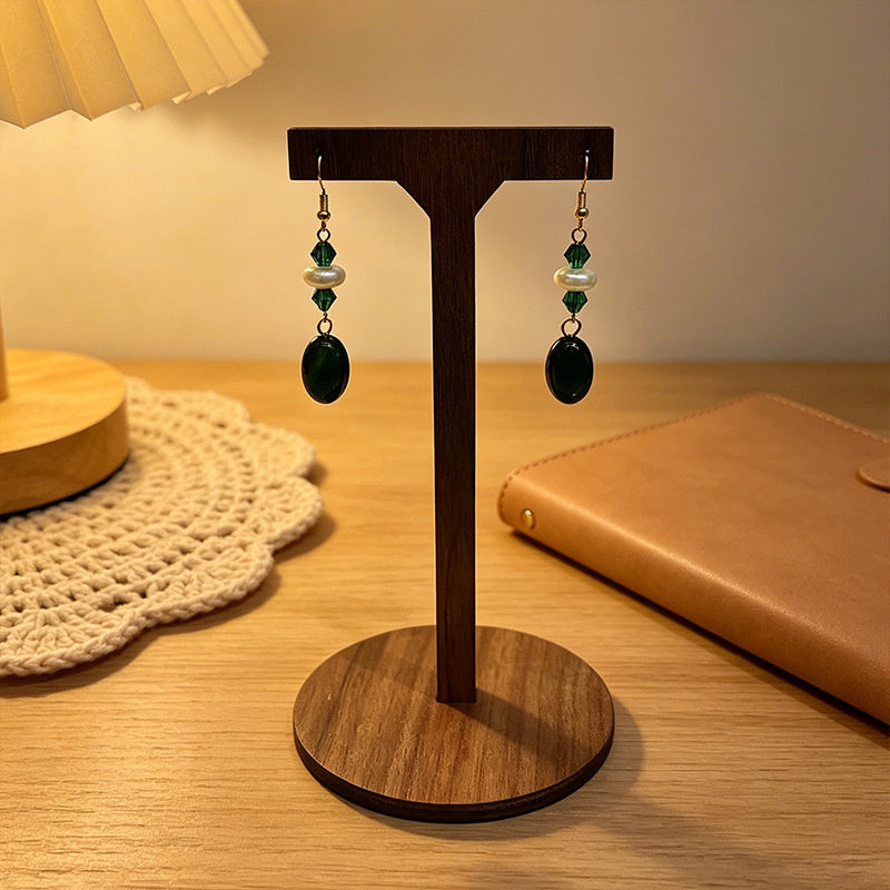 Emerald Pearl Drop Earrings