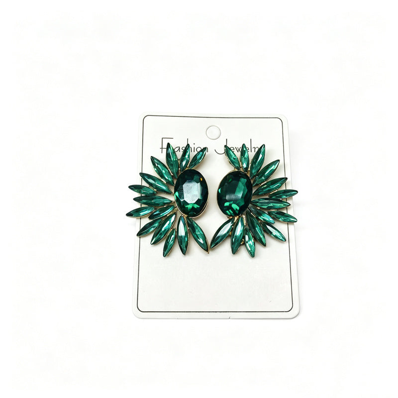 Fashionable sunflower colorful alloy earrings, light luxury and stylish ear studs