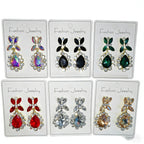 Colorful high-end luxury rhinestone earrings, runway accessories, water drop diamond earrings