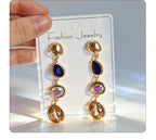 Fashionable, simple, elegant, niche, high-end, light luxury, fresh and colorful long tassel earrings