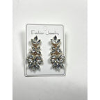 Diamond-studded leaf tassel women, light luxury style, high-end long earrings for evening parties