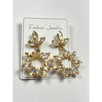 Fashionable Full-Diamond Water Drop Earrings, Elegant Pendant Crystal Geometric Hollow Earrings