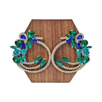 Diamond-encrusted geometric earrings, trendy and versatile, light luxury style earrings
