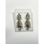 Fashionable Leaf for Women, Light Luxury Exaggerated Earrings with Crystal Tassels