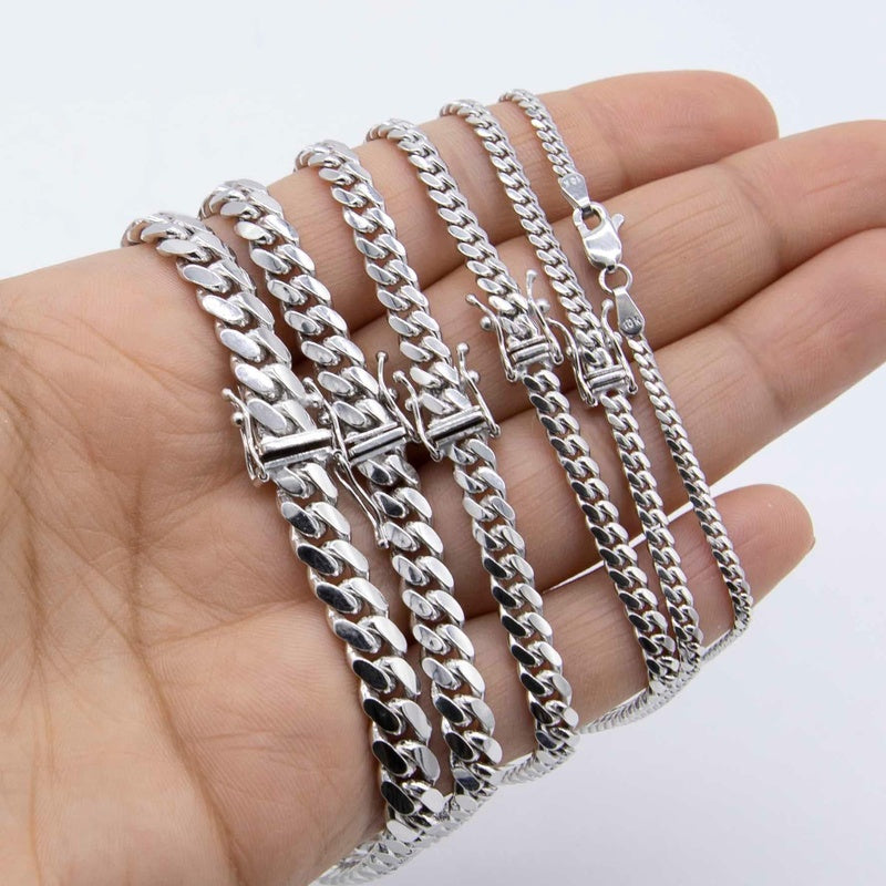 Solid 10k Miami Cuban Link Bracelet Real 10K White Gold All Sizes