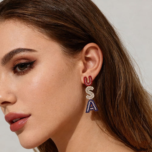 American Independence Accessories Women's National Day Fashionable Drop Earrings
