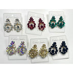 Fashionable crystal earrings for women, long water drop tassel high-end colorful earrings, light luxury