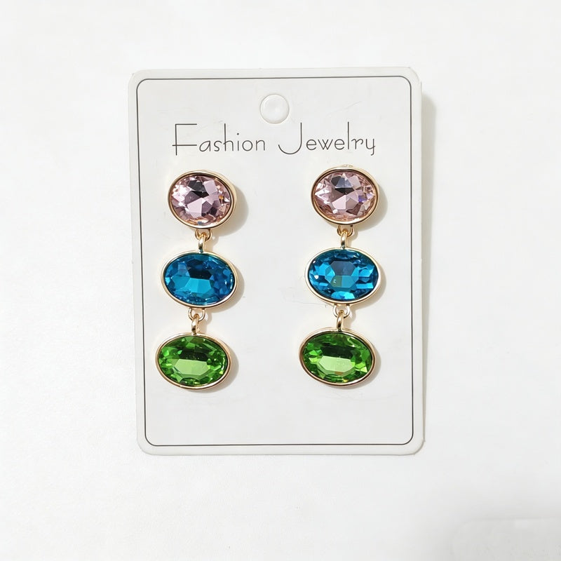 Long crystal glass earrings with a dazzling, unique, and sophisticated design
