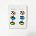 Long crystal glass earrings with a dazzling, unique, and sophisticated design