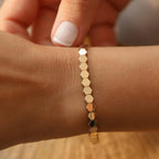 14K Solid Gold Honeycomb Bracelet: Geometric Hexagon Link Chain, Beehive Jewelry