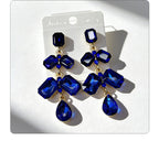 Long waterdrop crystal with fashionable tassels, available in multiple colors, high-transparency cut design, elegant earrings