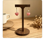 Unique elegant amber heart earrings with a gentle and sophisticated vibe, versatile accessory